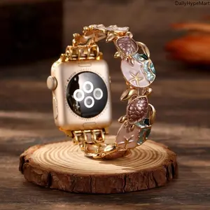 Ocean Theme Enamel Shell & Sea Creature Metal Watch Strap