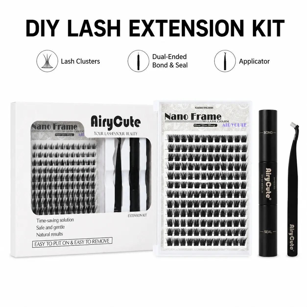 Waterproof Long-Lasting DIY Lash Extension Kit | Venus, Fairy & Flora Wispy Cluster Lashes | Natural Daily, Volume & Manga Styles | Beginner-Friendly At-Home Lashes with Bond, Seal & Applicator | Trendy Custom Lash Look | Individual Under Lash Clusters