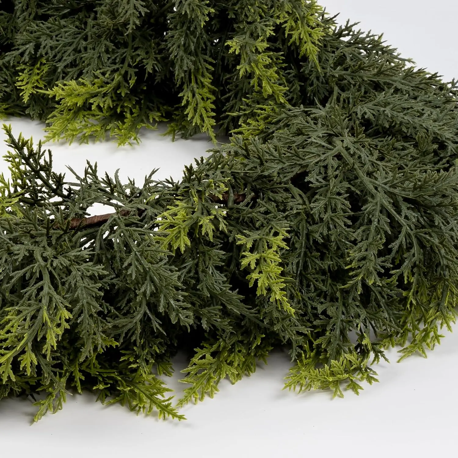 6FT Real  Cedar Garland - Artificial Christmas Garland  Green Faux Thick and Lush Pine  Garlands for Table Fireplace Mantle Holiday  Indoor Outdoor Decor