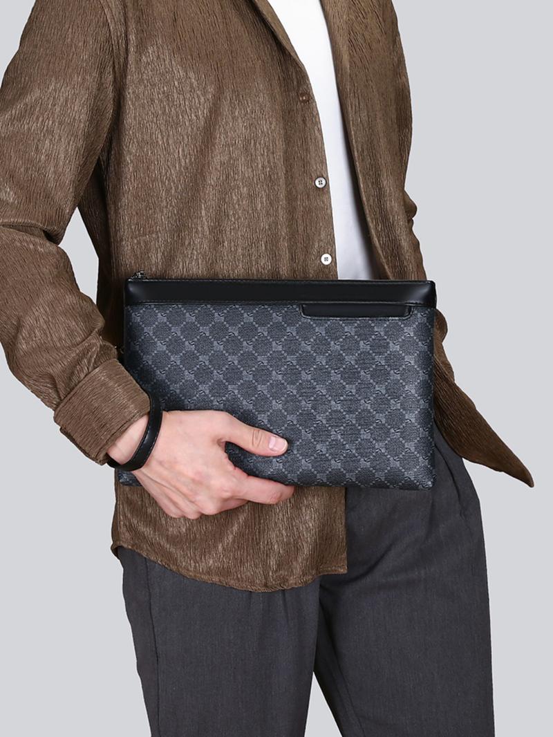 Men's Business All Over Print Zipper Clutch, Fashionable Pu Leather Envelope Clutch for Work & Daily Used, Casual Trendy Versatile High-quality Daily Commuting Bag, Girl Fashionable Shopping Bag Men's Business All Over Print Zipper Clutch, Fashionable Pu Leather Envelope Clutch for Work & Daily Used, Casual Trendy Versatile High-quality Daily Commuting Bag, Girl Fashionable Shopping Bag