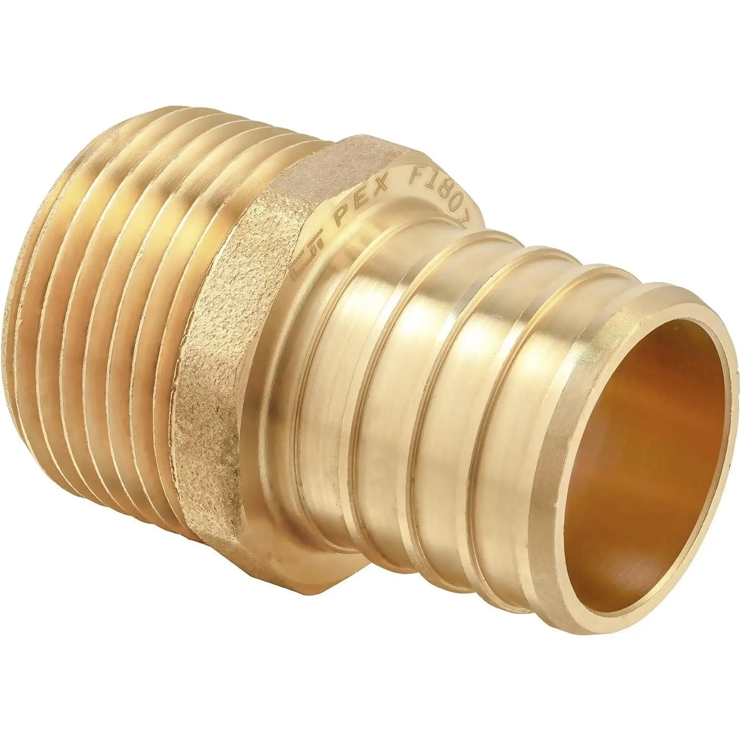 4-Count PEX Adapter (3/4 Inch x 1/2 Inch NPT Male Adapter), Brass Crimp Fitting for Copper Crimp Ring Systems, ASTM F1807, NSF/ANSI 61 Certified for Potable Water, PEX1807317-4PCS