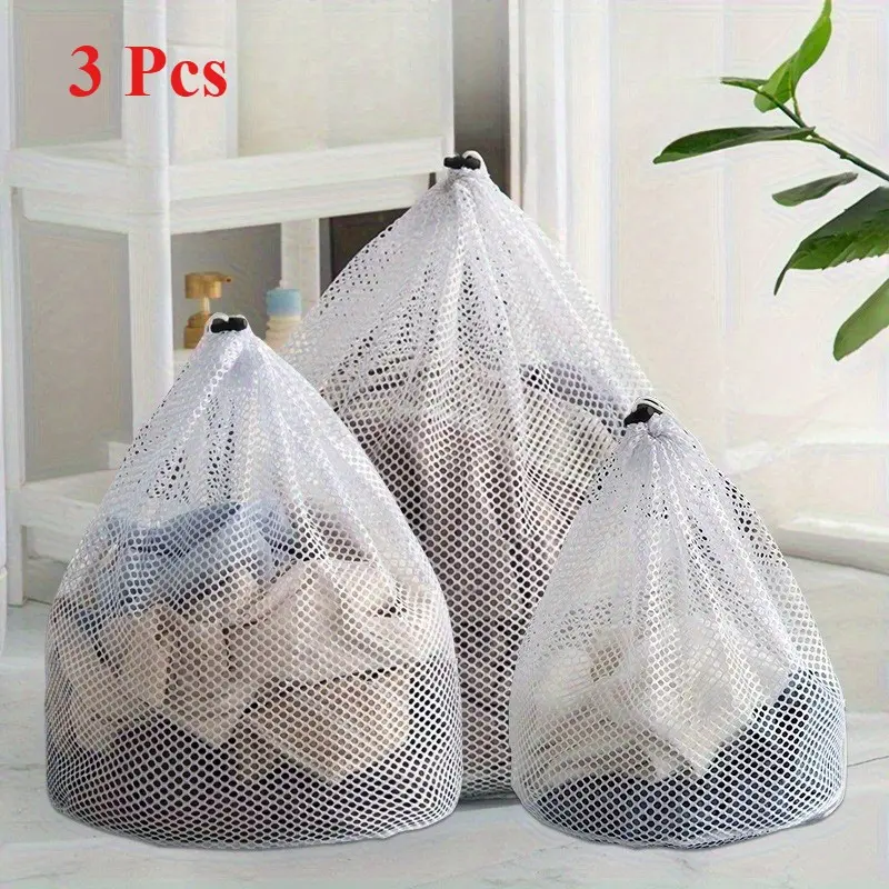 Drawstring Laundry Bag, Portable Mesh Washing Bag for Travel, Laundry Mesh Wash Bags, Anti-Deformation, Dirty Clothes Storage Solution, Essential Laundry Accessory