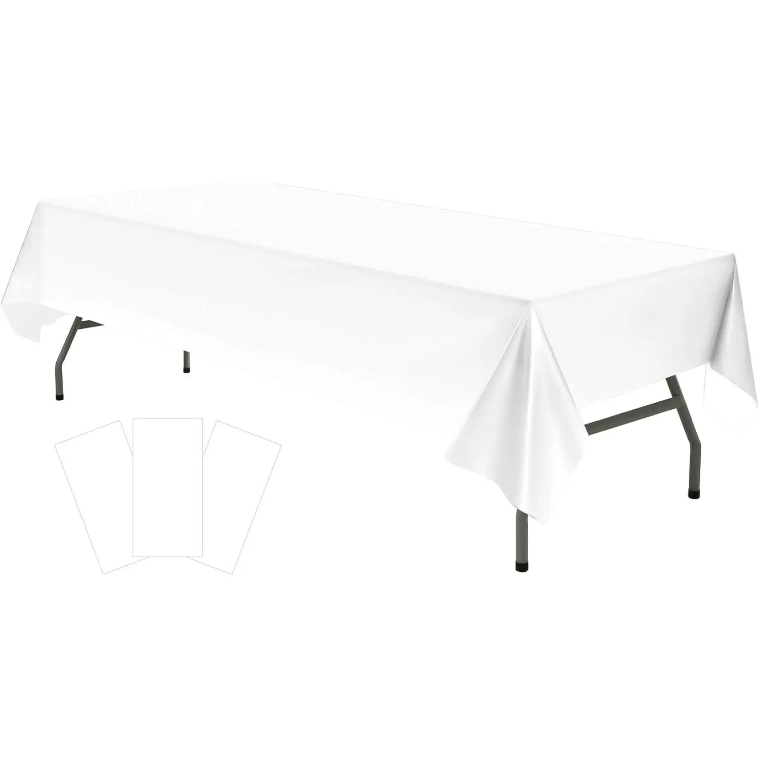 Plastic White Tablecloths 3 Pack Disposable Table Covers 54" x 108" Rectangular Table Cloths for Parties Engagement Wedding Bridal Shower Banquet, Fits 6 to 8 Foot Rectangle Tables
