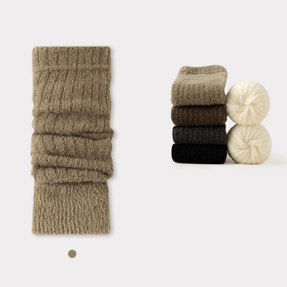 Plush knitting Fingerless Gloves Women Winter Warm Arm Sleeve Soft Stacked Half Sleeves Arm Warmer Fine Mitten Casual Punk Glove