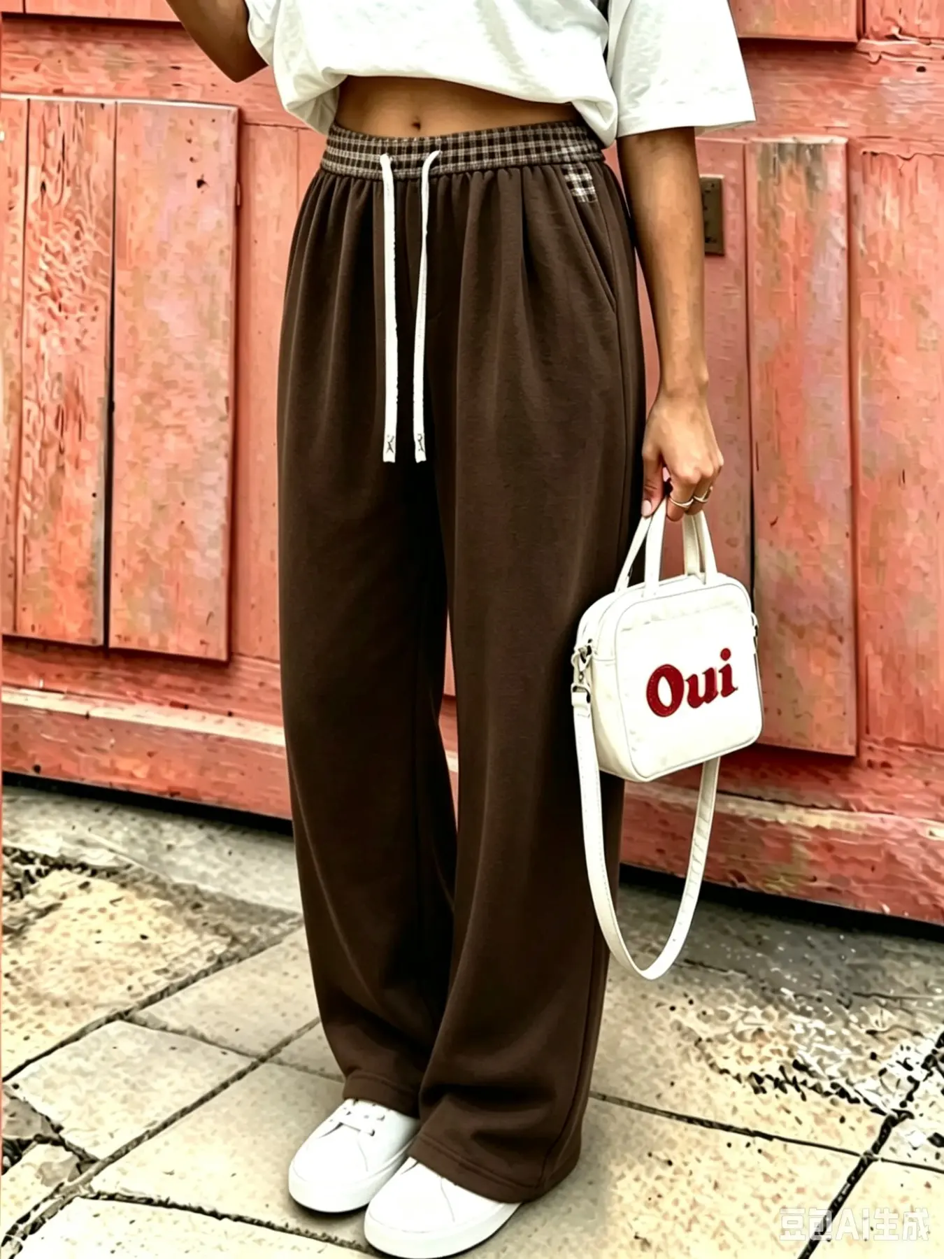 Women's Loose Fit Jogger Pants, Casual High Waist Stretchy Straight Leg Sports Pants, All Season Daily Wear, Colorblock Design