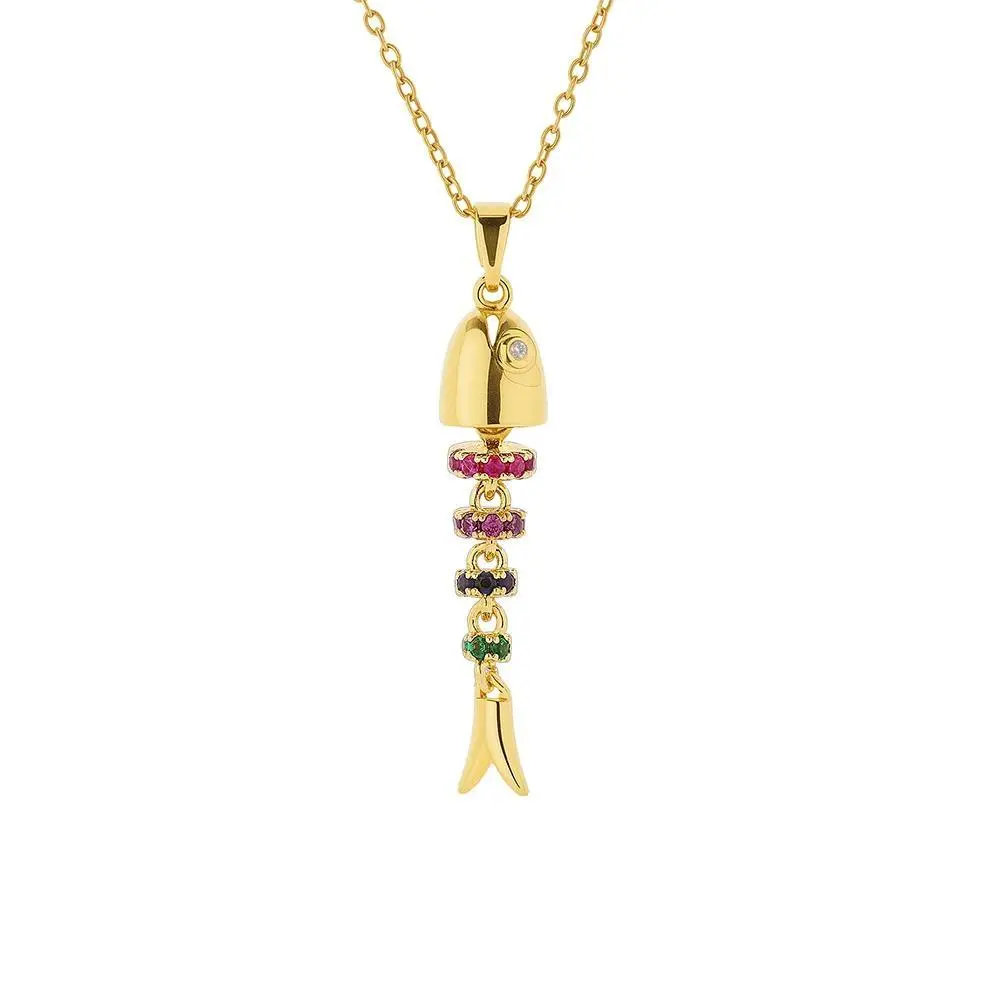 Women's Fashionable Lithium Fish Necklace Light Luxury High-End Stainless Steel Temperament Niche Jewelry Gift