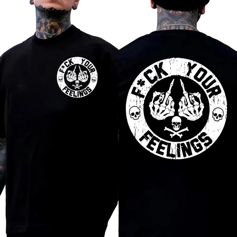 F*ck Your Feelings Skull Tee - Bold Statement Graphic T-shirt| Limited Edition Streetwear Casual Angel graphic tee shirts men