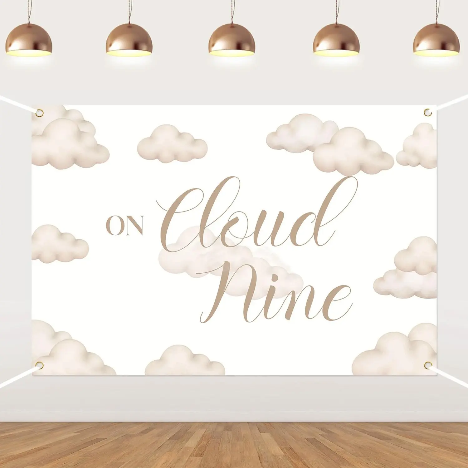 1Set On Cloud Nine Backdrop Cloud Baby Shower Decorations White Sky Clouds Photography Background We are on Cloud Nine Backdrop for Baby Shower Party Decor Supplies 53ft