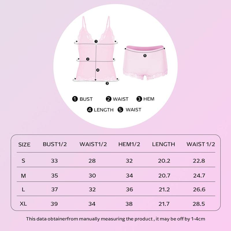 KatchMe Women's Chic Lace Series Spaghetti Strap Lace Trim Wirefree Breathable Bralette & Panties Set, Minimalist Underwear Set, Two Piece Outfits (3)