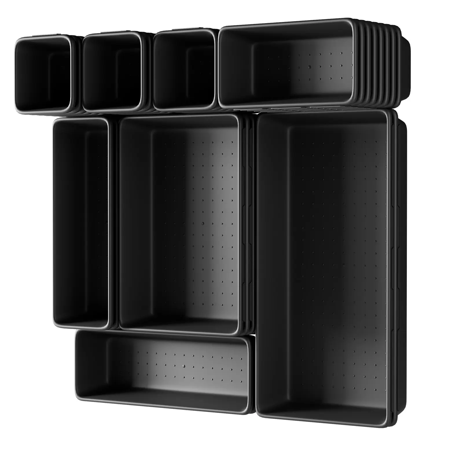48PCS Stackable, Non-Slip Tool Storage Trays; 5 Sizes of Plastic Hardware Storage Boxes; Heavy-Duty Storage Trays for Garages and Workshops, Ideal for Screws, Bolts, and Hand Tools, Tool Storage Container, Tool Organizer