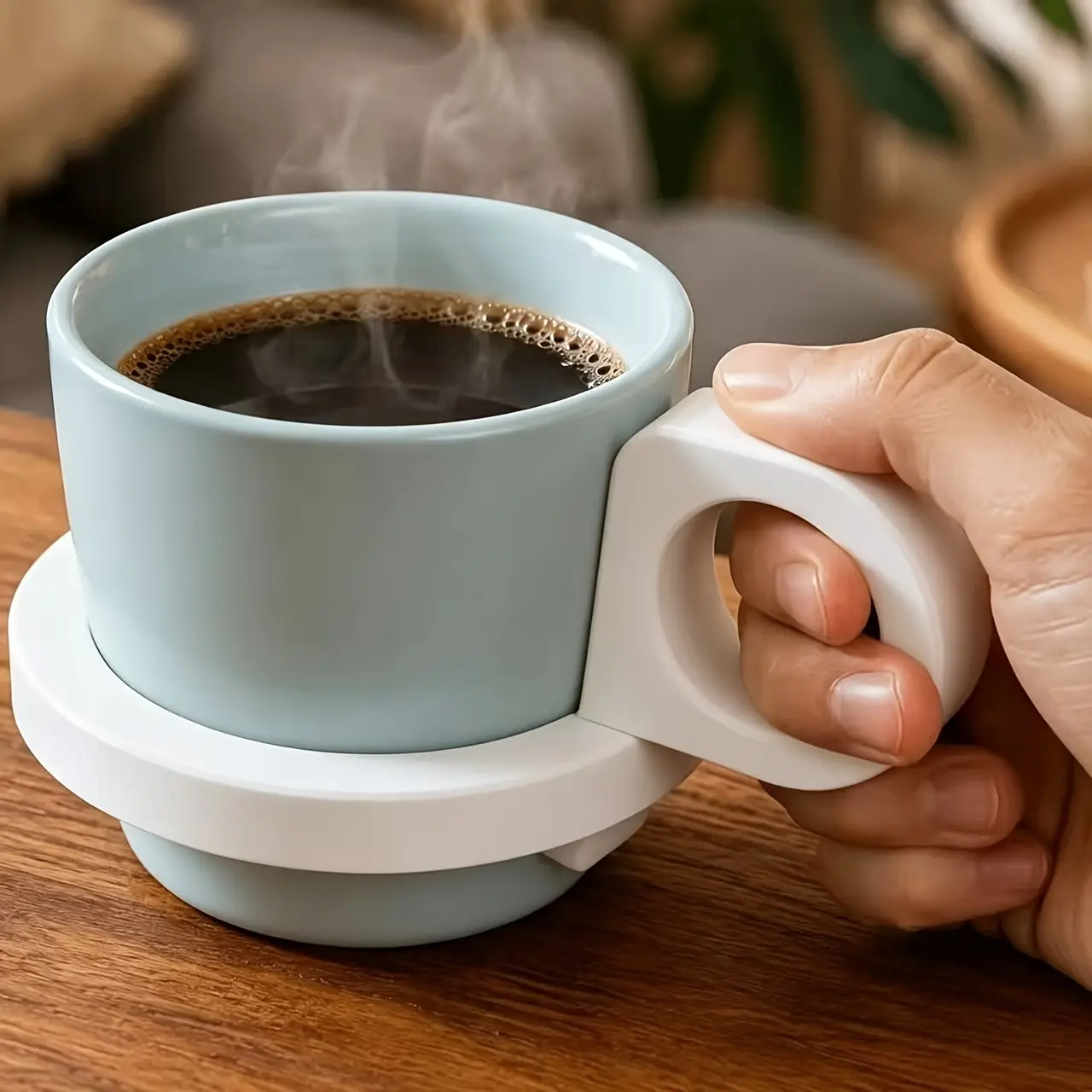 Portable And Foldable Utility Cup Sleeve, Usable As Coasters And Handheld, Ergonomic Handle with Dual Forms, Non-Slip Drink Holder, Suitable for Disposable Cups And Ceramic Mugs, Ideal for Pool Parties, Picnics, Camping, And Daily Use