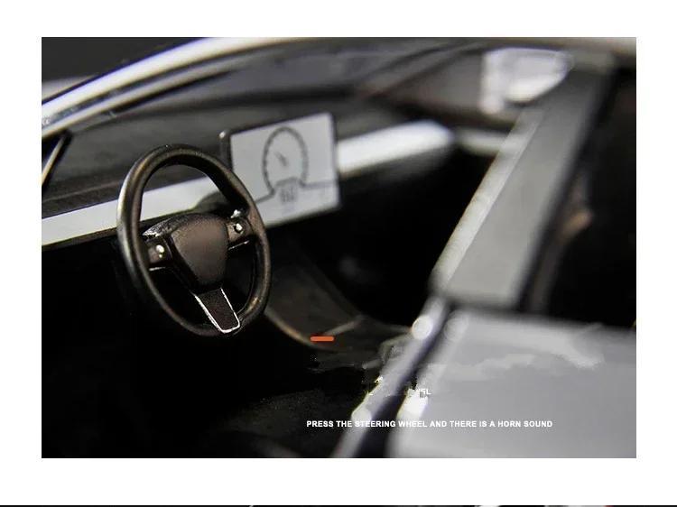 1:24 Tesla Model 3 Model Y Alloy Car Model Diecast Metal Toy Vehicles Car Model Simulation Sound and Light Collection Kids Gifts