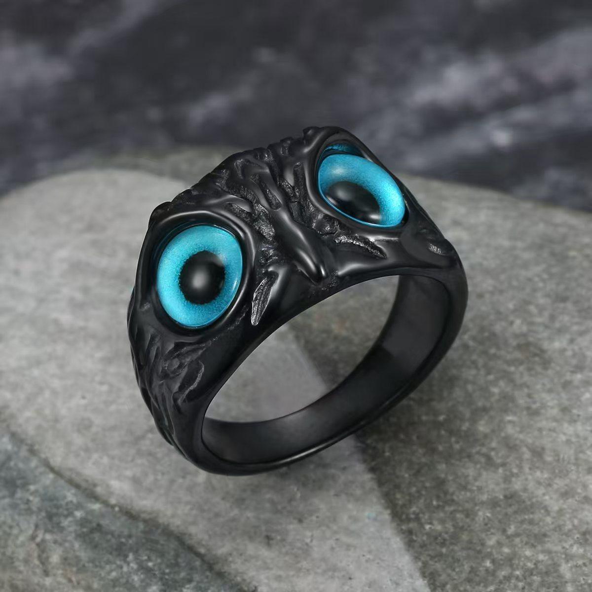 Fashionable Owl Ring, Stainless Steel Ring with Retro Hip-hop Punk Style, Everyday Jewelry, Party and Birthday Gifts