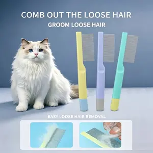 Dual-Row Pet Comb, Efficient Knot Removal & Flea Control, Gentle on Skin, Suitable for All Fur Types, Ideal for Cats & Dogs, Home Use & Grooming Salons