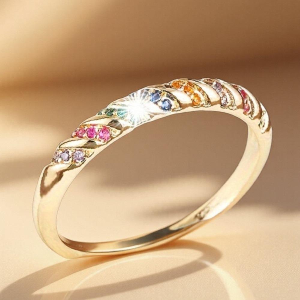 Minimalist Colorful Dopamine Cute Ring, Engagement Wedding Anniversary Birthstone Jewelry for Girls and Women, High-Quality Daily Casual Wear, Valentine’s Day Christmas Gift