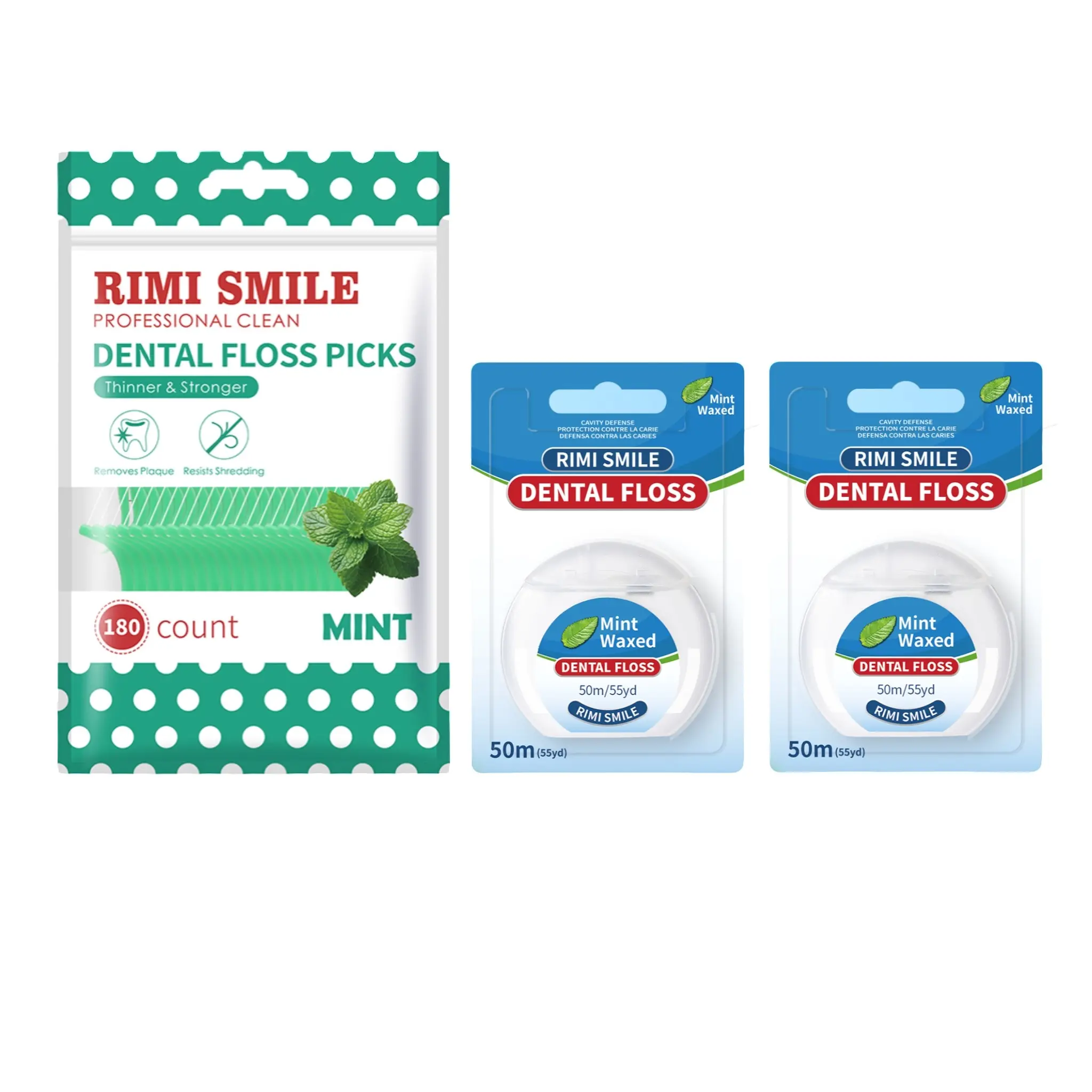 180-Piece Mint Floss Bag Set with 2 Floss Rolls, Economical Large Capacity, Smooth Gum Care, Deep Cleaning, Essential for Home Hotel Airbnb