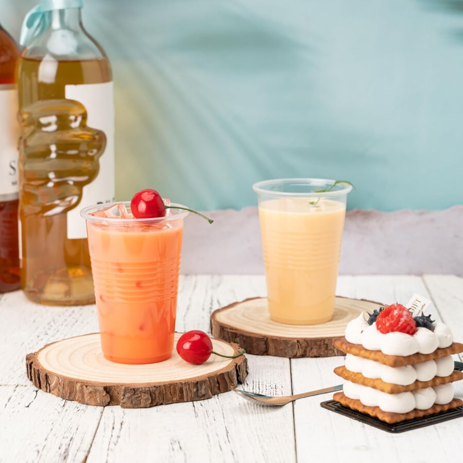 80 Pack 9 oz Disposable Plastic Cups, Clear Plastic Cups Tumblers, Transparent for Wedding, Thanksgiving, Birthday, Halloween, Christmas Party