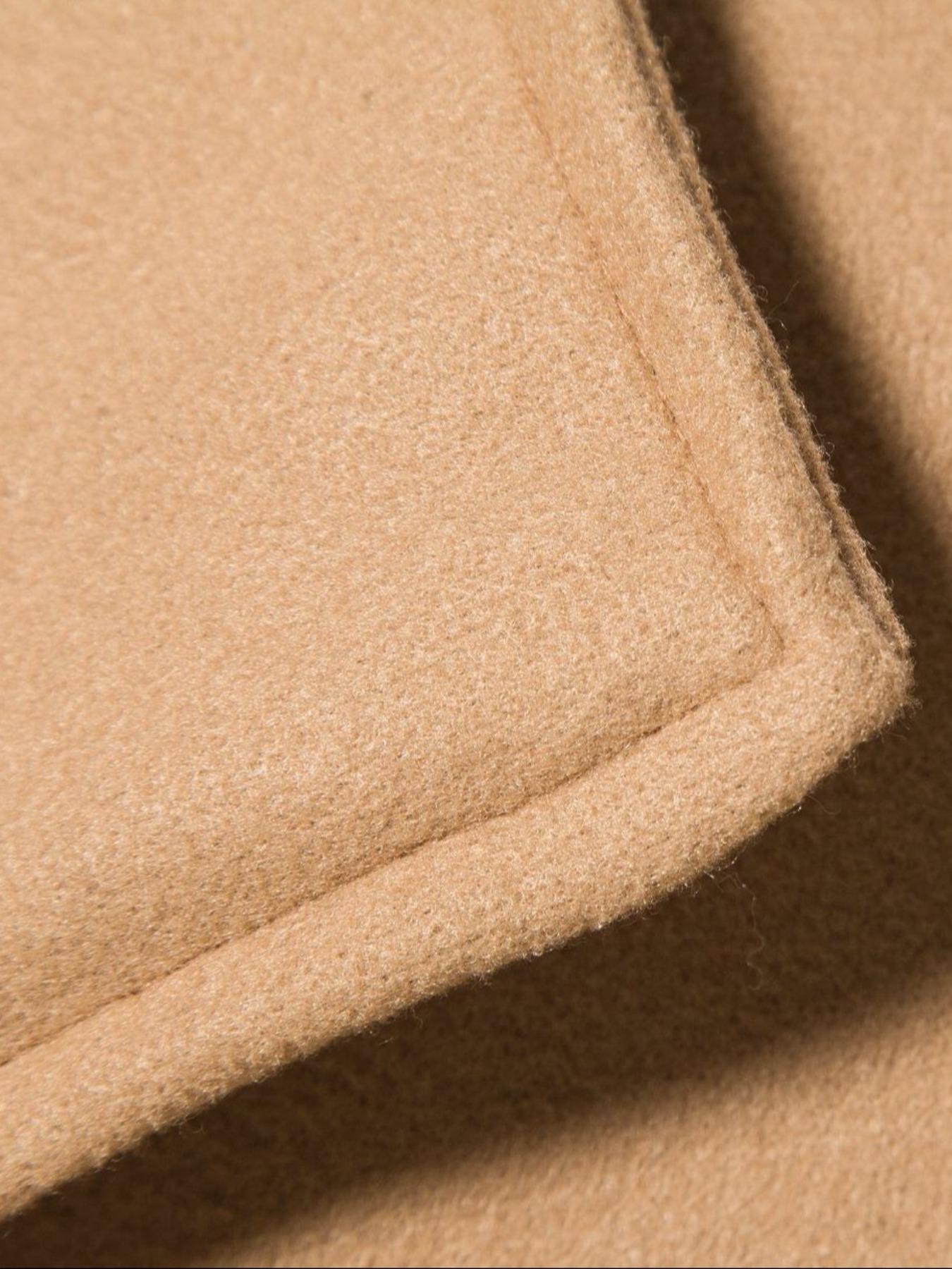 Men's Solid Double-Breasted Pocket Trench Coat Jackets, Regular Fit Casual Long Sleeve Lapel Neckline Coat for Fall & Winter, Men's Clothes for Daily Wear