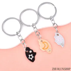 3Pcs Sun Moon Star Magnetic Interlock Puzzle Keychain Set |   Viral Matching BFF Friendship Staples, Split Matching Pendant For Besties & Family, Sweet Sentimental Accessory Gift For Birthday Graduation & All Holiday Occasions
