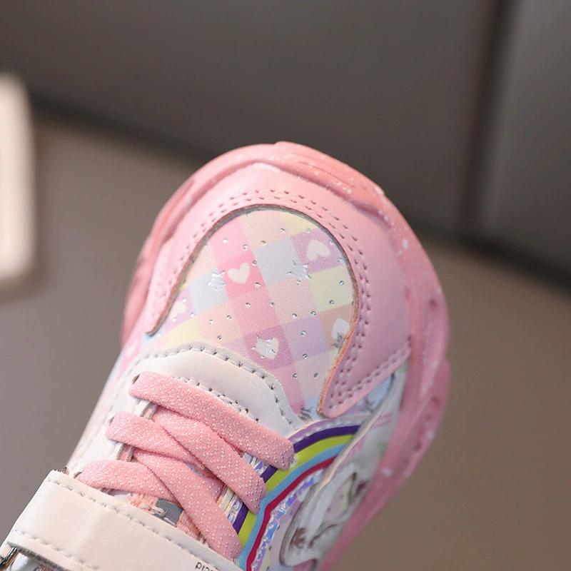 Girls' LED Light-Up Sneakers with Glow-in-the-Dark Soles Low-Top Flashing Shoes Cushioned Insole Rubber Outsole for Nighttime All-Season Running Outdoor Play First Walking Shoes Girls' Christmas gifts & birthday gifts & holiday gifts