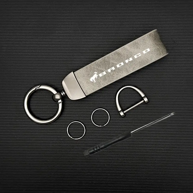 Bronco Car Keychain, PU Leather Material, Scratch-Resistant and Durable, Practical Daily Essential Item, 1pc Keychain for Bronco