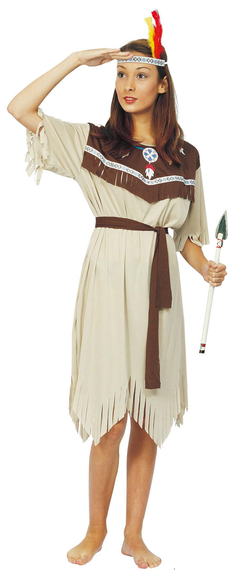 Halloween Gray White Indian Outfit Aboriginal Savage Costume Masquerade
