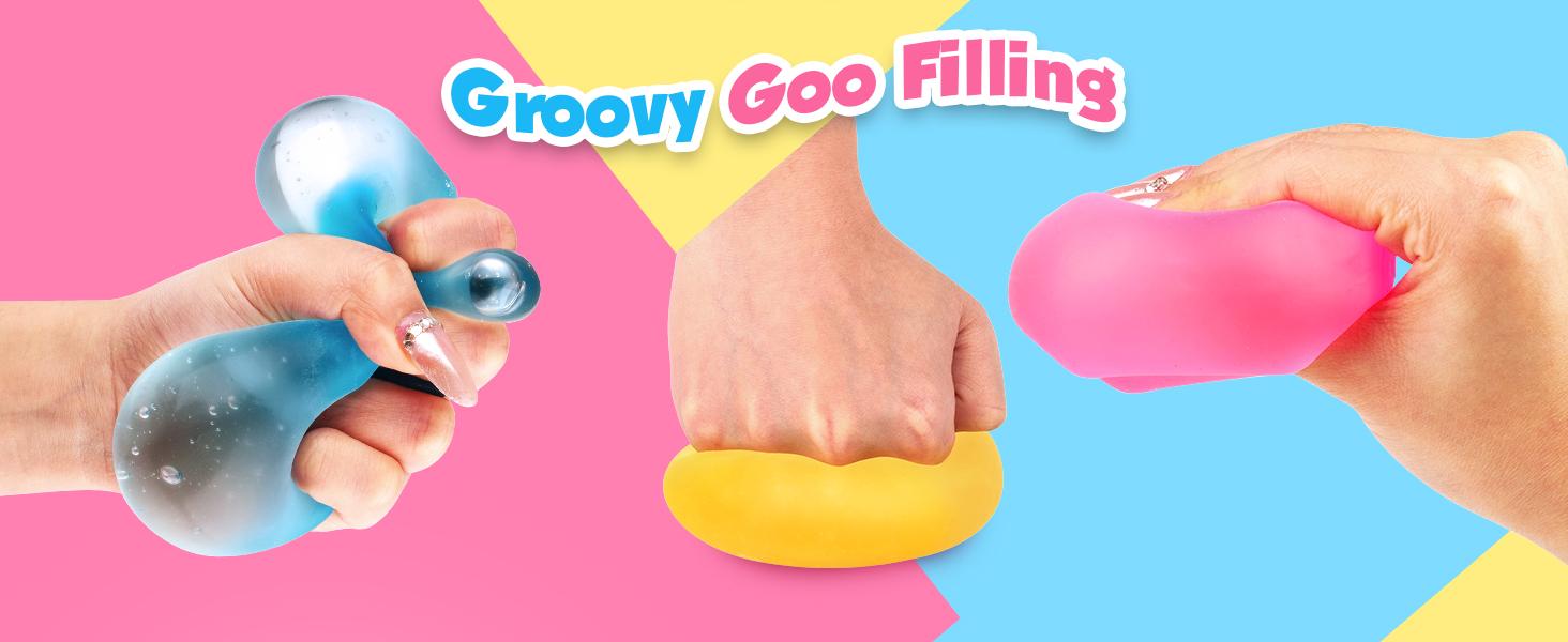 Fidget Toys Stress Cube 3 Pack: High Density Gel Filled Sensory Toys, 2.1" Cube, Anxiety Relief Squishy Fidget Toys, Stress Balls for Adults Kids Children Teens, Fidgets for Classroom