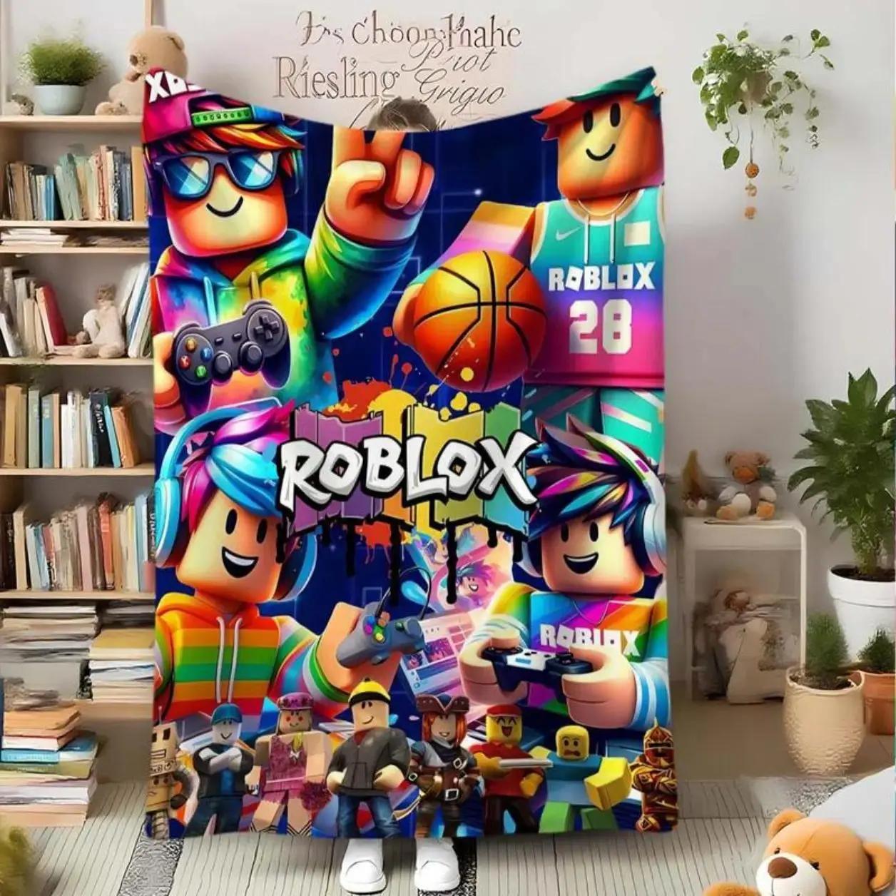 1pc Roblox Block Man Personalized Flannel Throw Blankets Cooling Blankets Cooling Blanket Duvet Bedding Bed Accessories Comforter Set Thick Skin Friendly Lightweight Soft Multi Purpose Blanket for Home Office Travel Camping Room Decor Birthday Holiday Gam