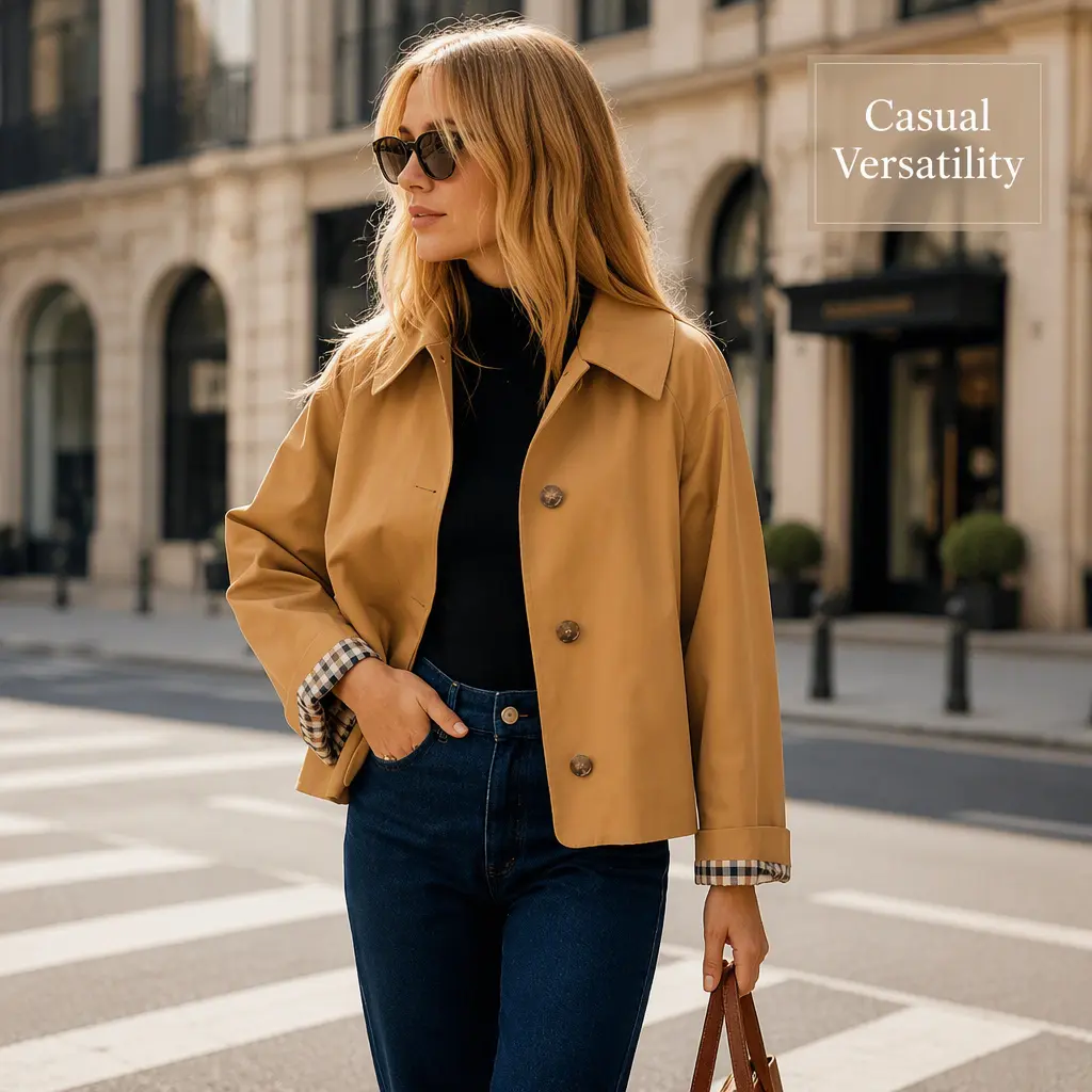 Beautiful Women'S Trench Coat, Valentine'S Day New Arrivals, Hot Women'S Outfits, Women'S Spring Fashion Jacket, Notched Collar With Plaid Lining, Single-Breasted, Lined, Khaki Color, Suitable For Casual To Semi-Formal Wear, Layered Weekend Outfits