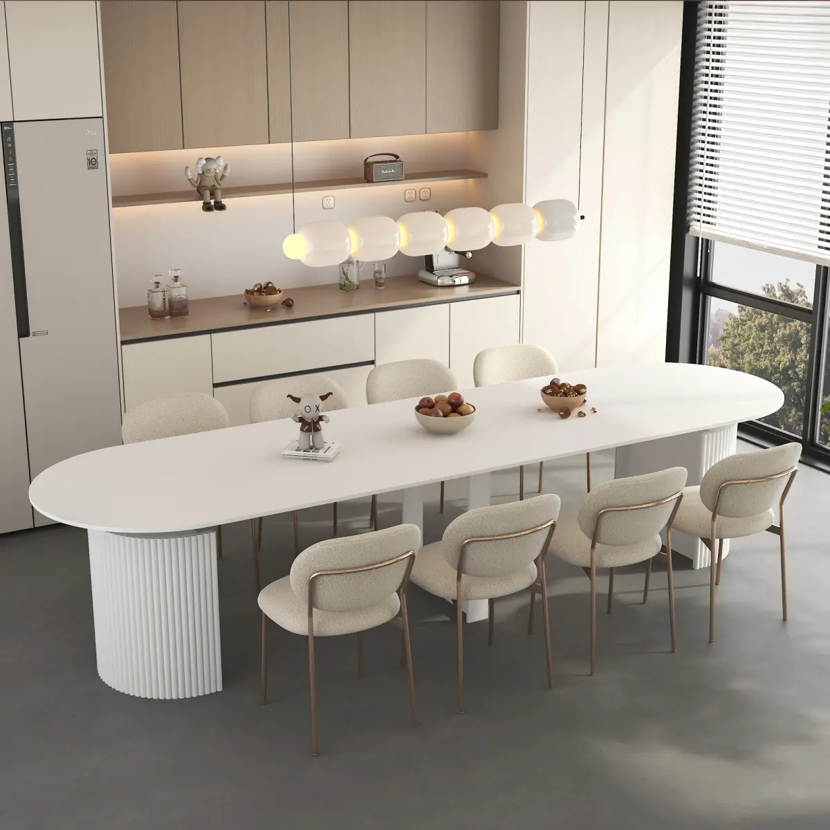 Extendable Foldable Dining Room Table for 1-10 People, Wood Multifunctional Rectangle Expandable Console Kitchen Living Meeting Room Furniture,