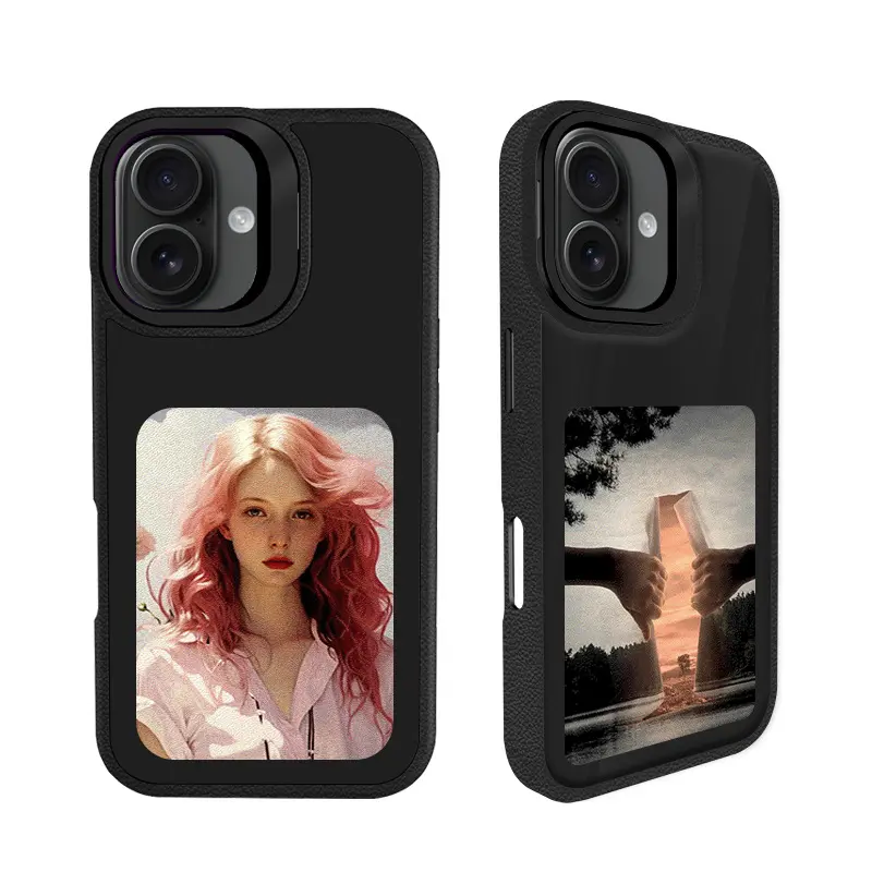Compatible with Compatible with iPhone 17 Pro Max/ 16/15 /14/13 /12 DIY four-color NFC projection anti-drop case for e-ink phone with stand -HN00625-1