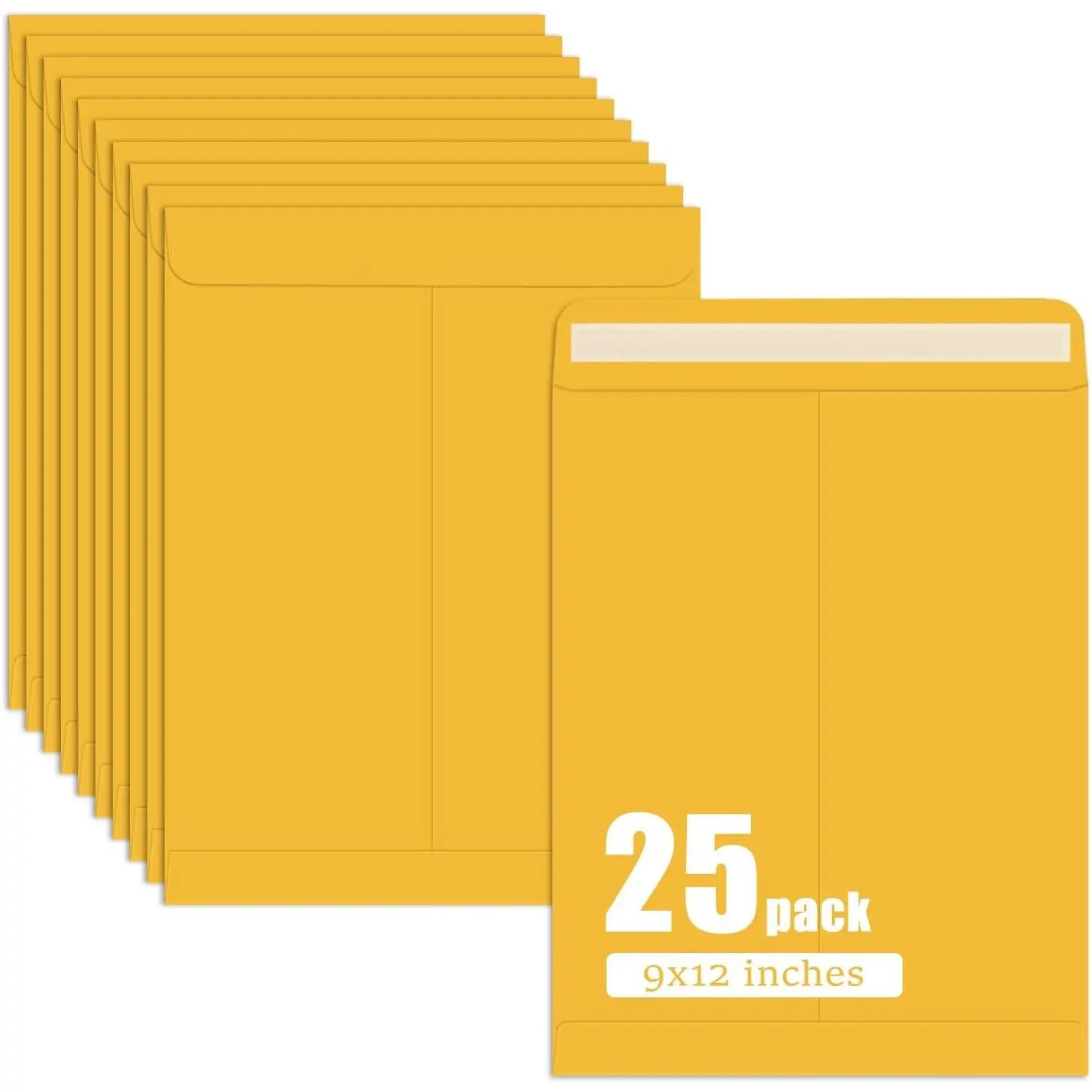 25 Pack 9 x 12 Brown Manilla Envelopes Letter Size Self-Seal Large Manila Envelopes for Office Business Home Organizing Storage