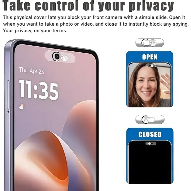 Screen Protector Film, Front Camera Cover, Privacy Protection Cover, Compatible with Phone, Laptop, Tablet, Thin Transparent Lens Sticker