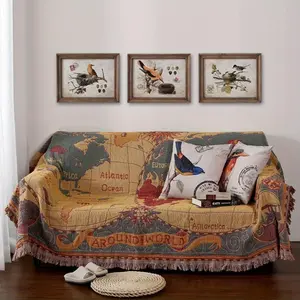 Map Pattern Blanket Blanket Multi Functional Sofa Blanket Camping Blanket Moisture mat Tapestry