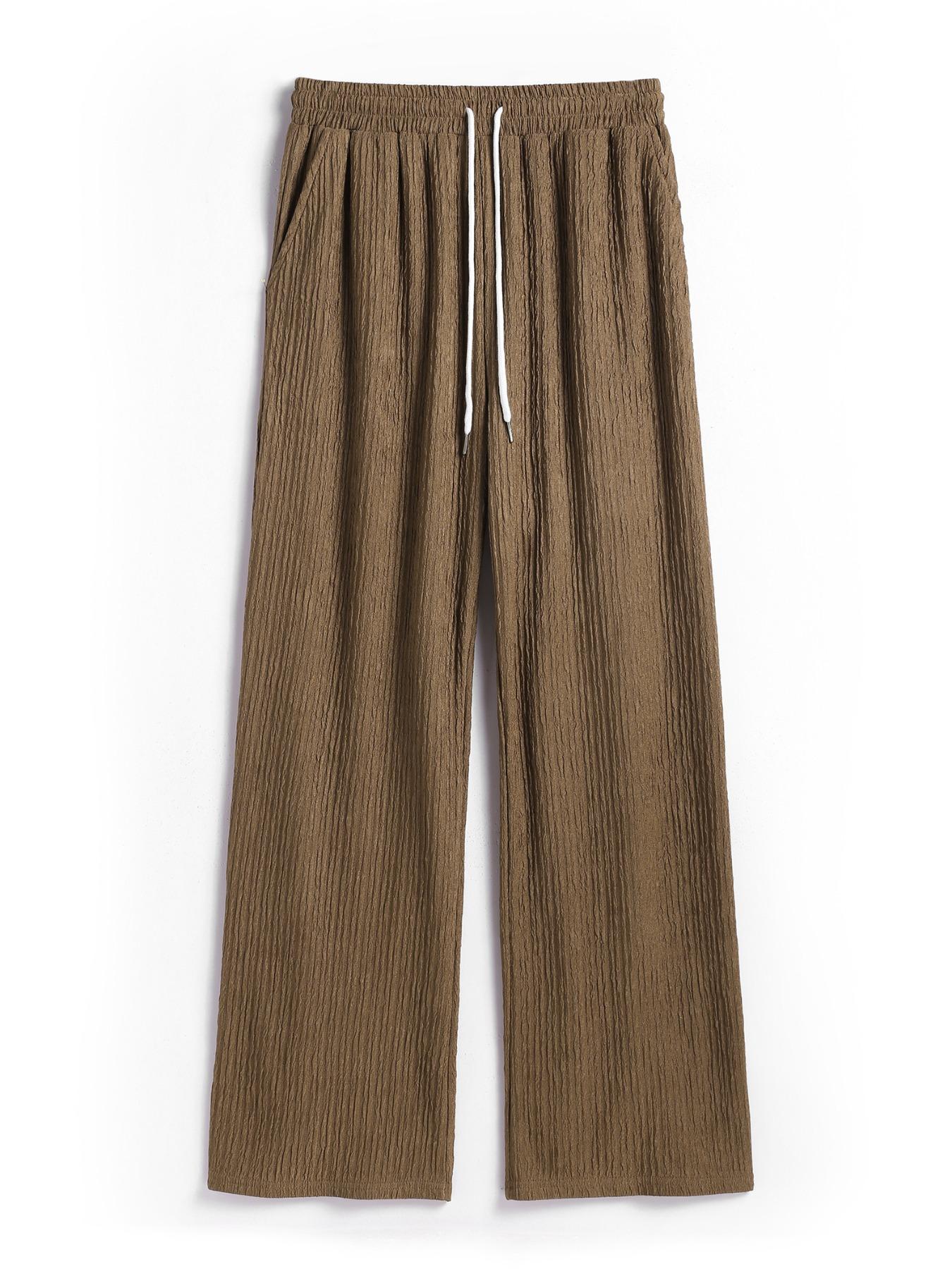 ZAFUL Men Solid Tank Top & Wide Leg Pants Men's 2 Piece Set Casual Knitted Solid Sleeveless Scoop Neck Tank Top and Elastic Waist Wide Leg Pants