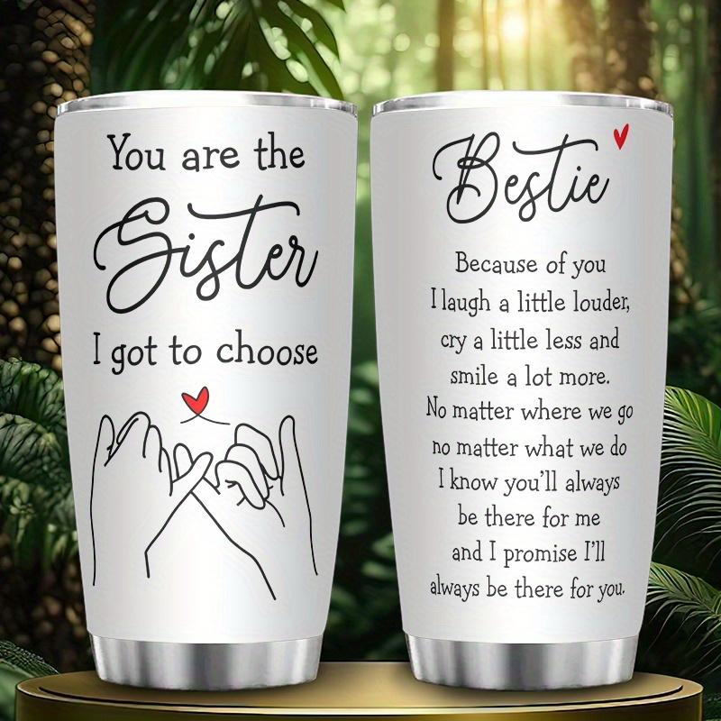 20Oz Insulated Travel Mug Made of Stainless Steel, Designed for Best Friends And Sisters, Perfect for Use at The Office, During Sleep, Or While Dining, Making It an Excellent Birthday Gift for Celebrating Women'S Friendships