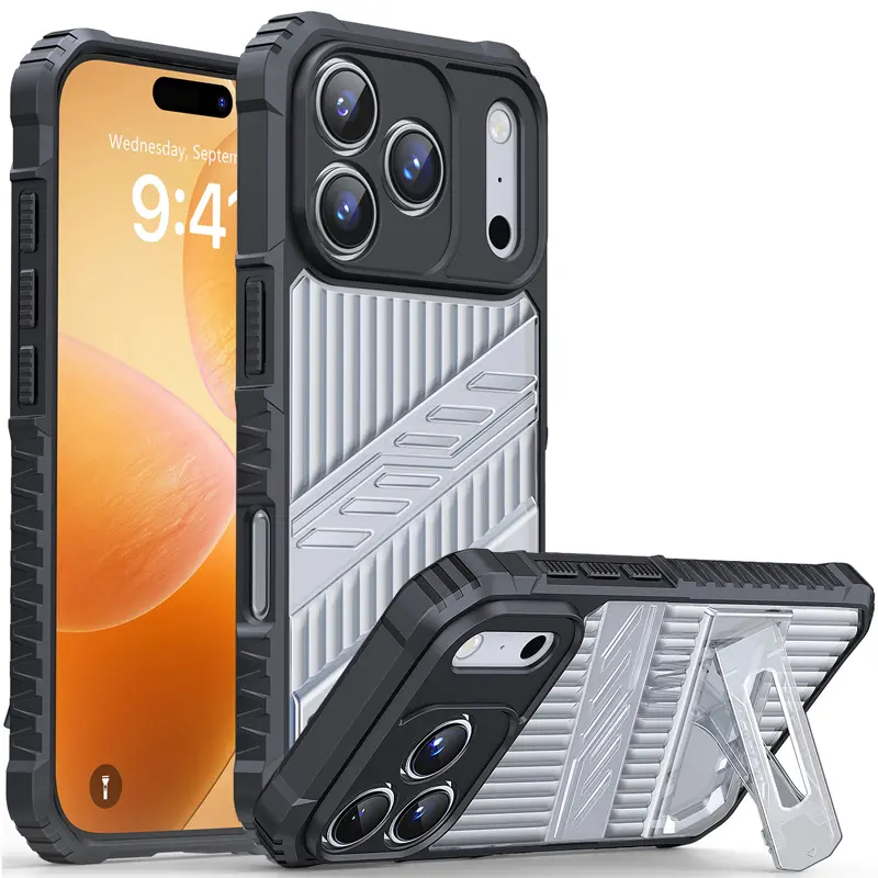 Apple iPhone 17 Pro Case, Anti-Drop Stand Holder Cover, Durable Protective Phone Shell, Stylish Apple Design, Perfect Fit Accessory