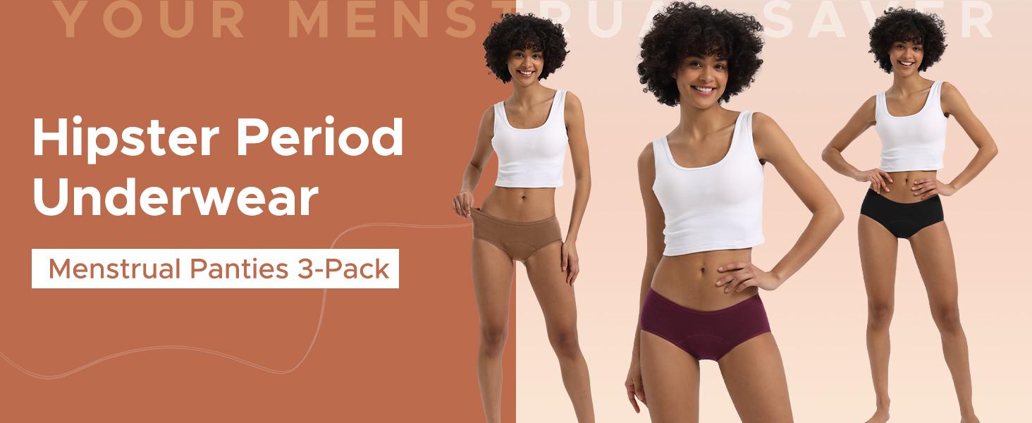 Women's Period Underwear Hipster Postpartum Leakproof Protective Menstrual Panties Multipack