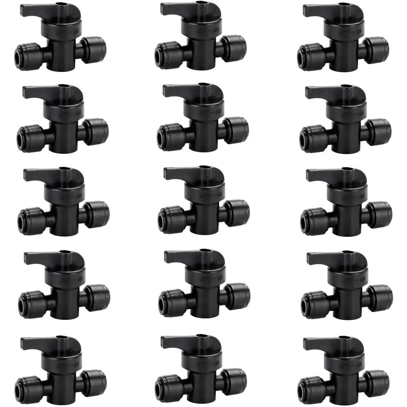 15 Pack Quick Connect 1/4" Drip Irrigation Shut Off Valve,  Drip Irrigation Tubing Coupling Valve, Leak Free Connector Locking Fitting for Sprinkler or Drip Irrigation System