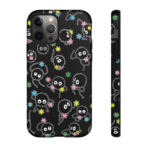 Soottt Spritêe Stylish iPhone Case Susuwatari Spirited Away My Neighbor Totoro Anime iPhone Case Protective Phone Case Ghibli