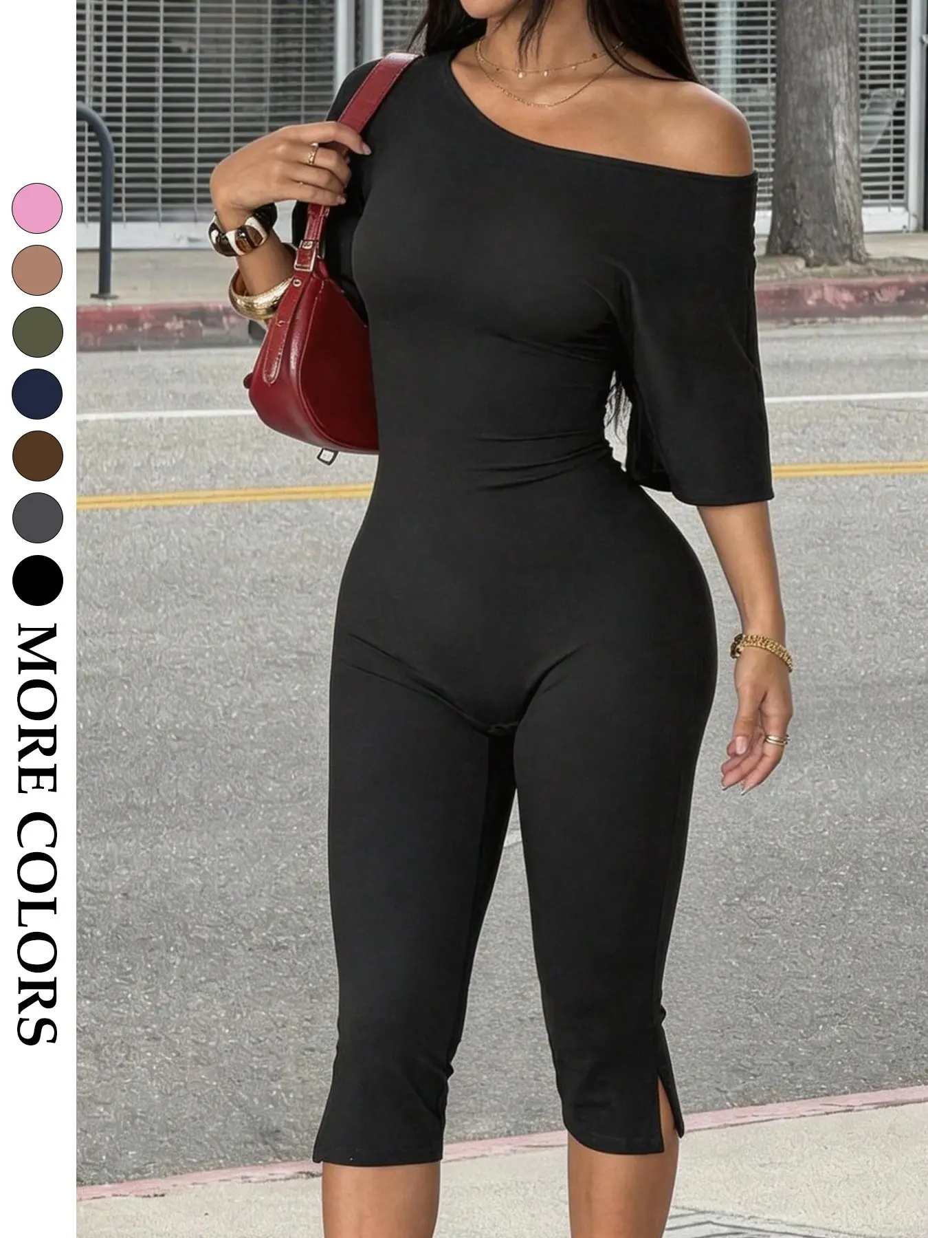 Ladies' diagonal shoulder Asymmetrical Sleeveless jumpsuit for spring and summer daily casual basic fashion, sexy and slim fit, suitable for outdoor commuting, elegant and versatile for hot girls, party and holiday outfits
