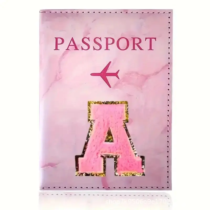 Pink PU Leather Passport Holder, Embroidered Travel Wallet with Passport Cover, Ticket & ID Card Slots, Credit Card Organizer for Travel Essentials, Compact Document Holder for Women, Stylish Travel Accessories for Flights, Vacations, Business Trips & Eve