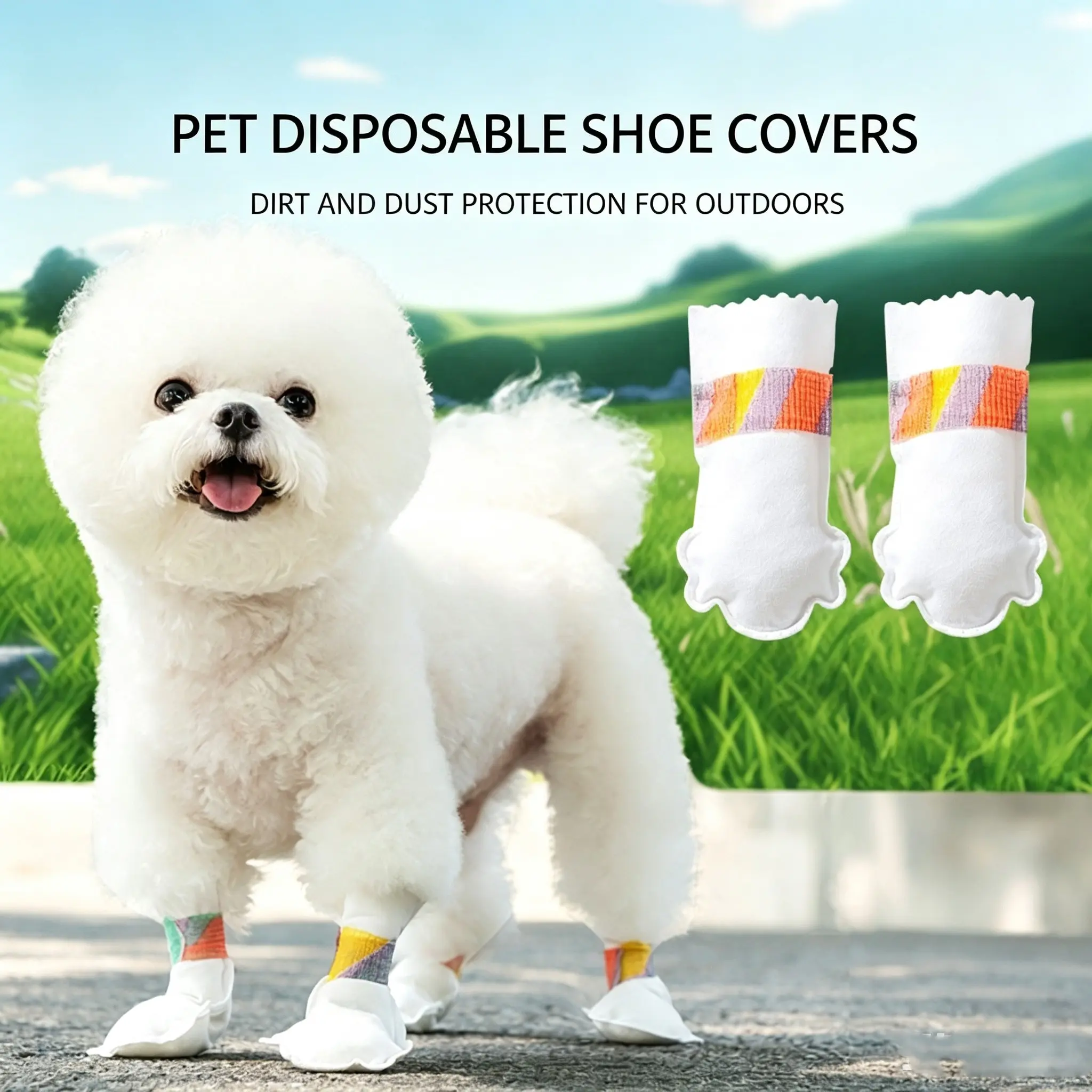 Pet Disposable Foot Covers, Non-Woven Dog Leg Socks, Waterproof Anti-Slip Pet Shoes, No Wash Dog Boots, Ideal for Outdoor Use