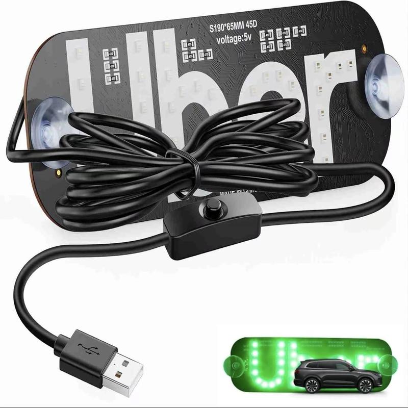 Lights with USB interface, LED logo on car windows; Two tone blue+pink sticker suction cup, adjust brightness, taxi display screen license plate lights taxi empty lights identification lights adjustable brightness dynamic function Sticker for Cars