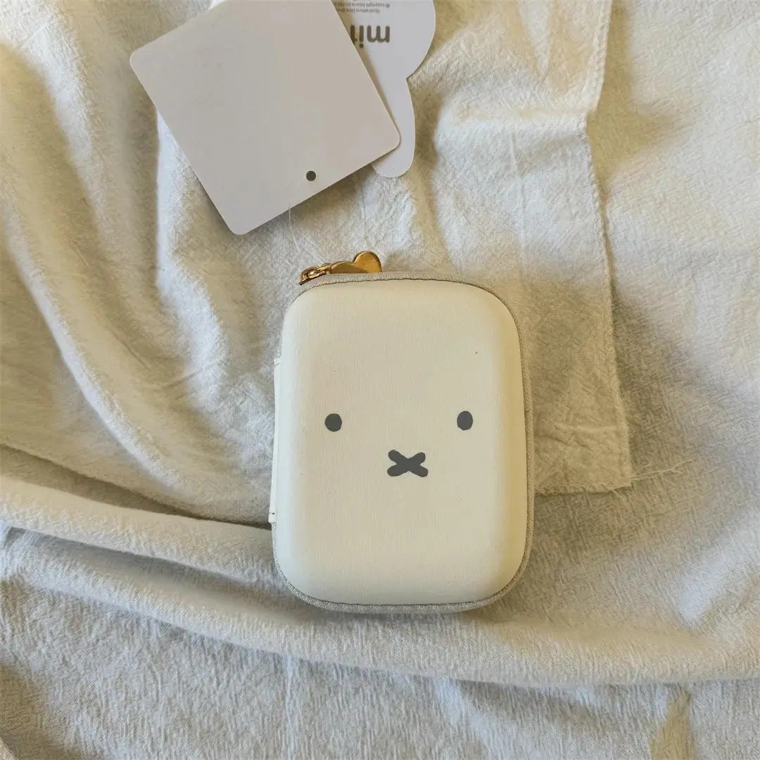 Kawaii Miffy Cute Storage Bag Cartoon Mini Lipstick Portable Headphone Bag Travel Makeup Bag Tool Kit Gift Toy for Girl