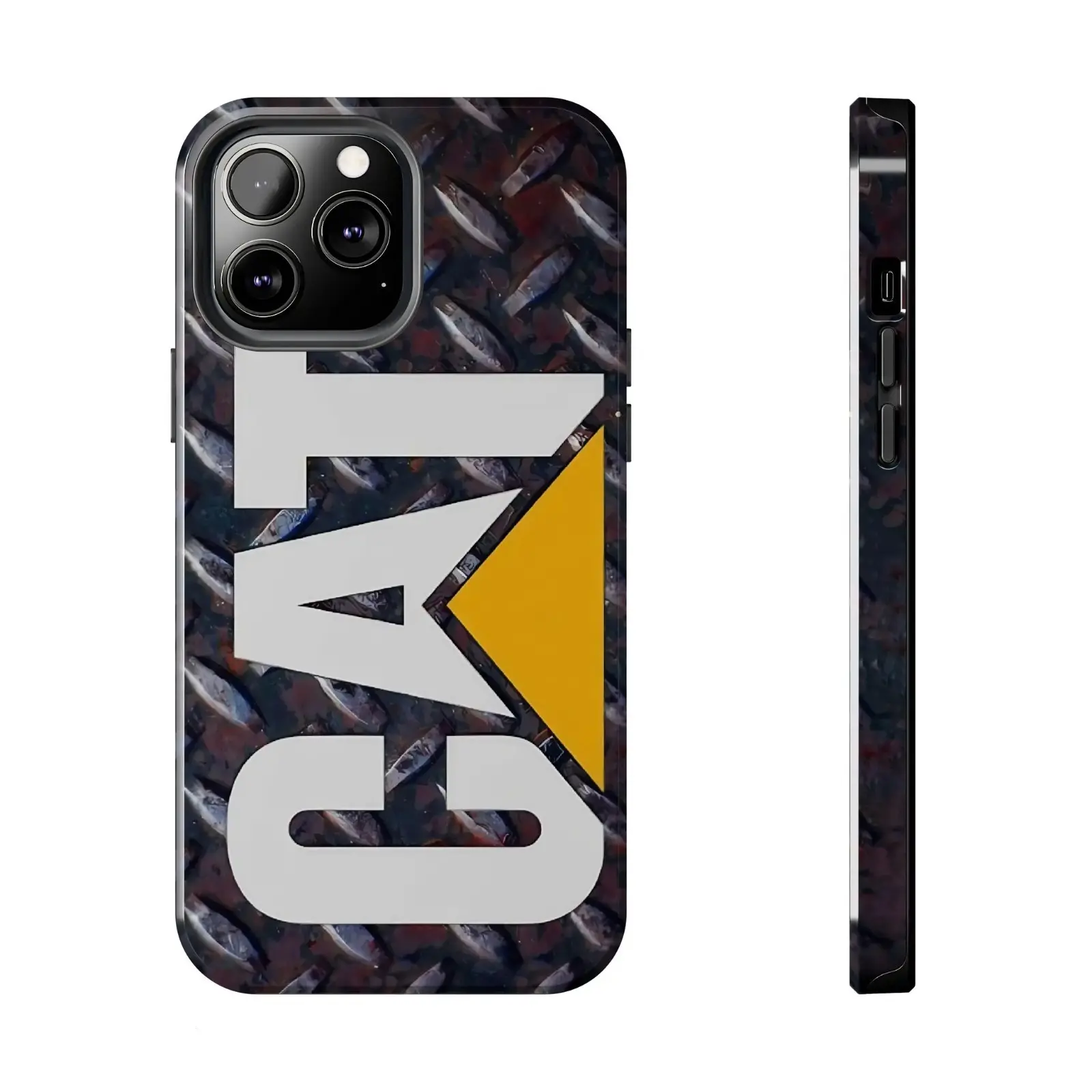 Caterpillar Rugged Earth Mover Edition Glossy Phone Case For IPhone 17-11, Pro Max, Pro Plus, and Samsung S26-23 Safety Two-In-One Case