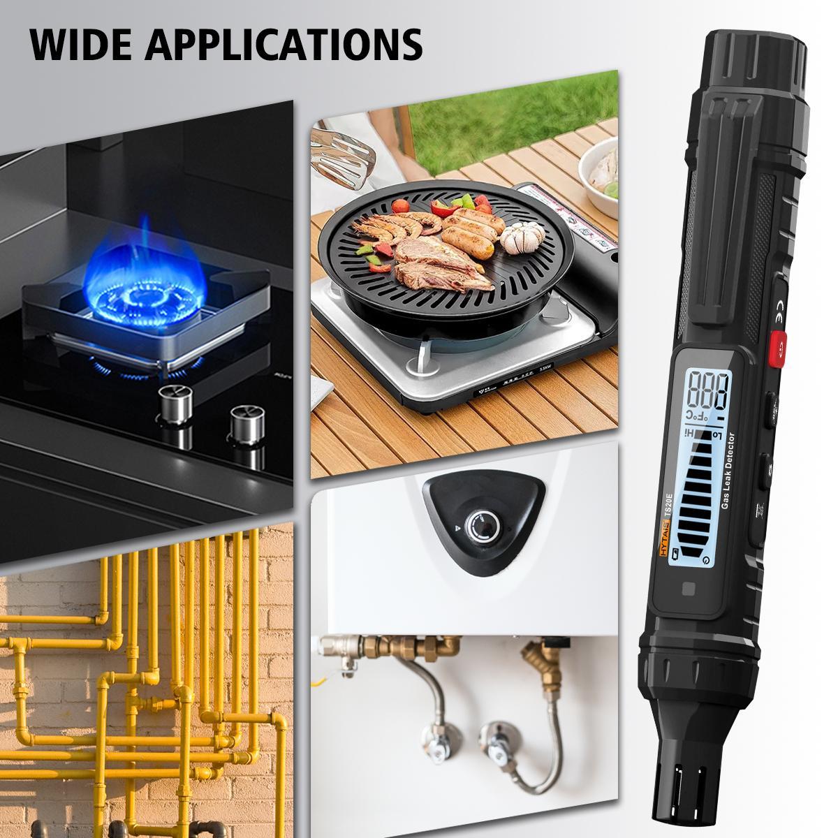 HYTAIS Portable Gas Leak Detector Safety, Battery Required Handheld Natural Gas Sniffer High Sensitivity with LCD Display, Combustible Gas Detector