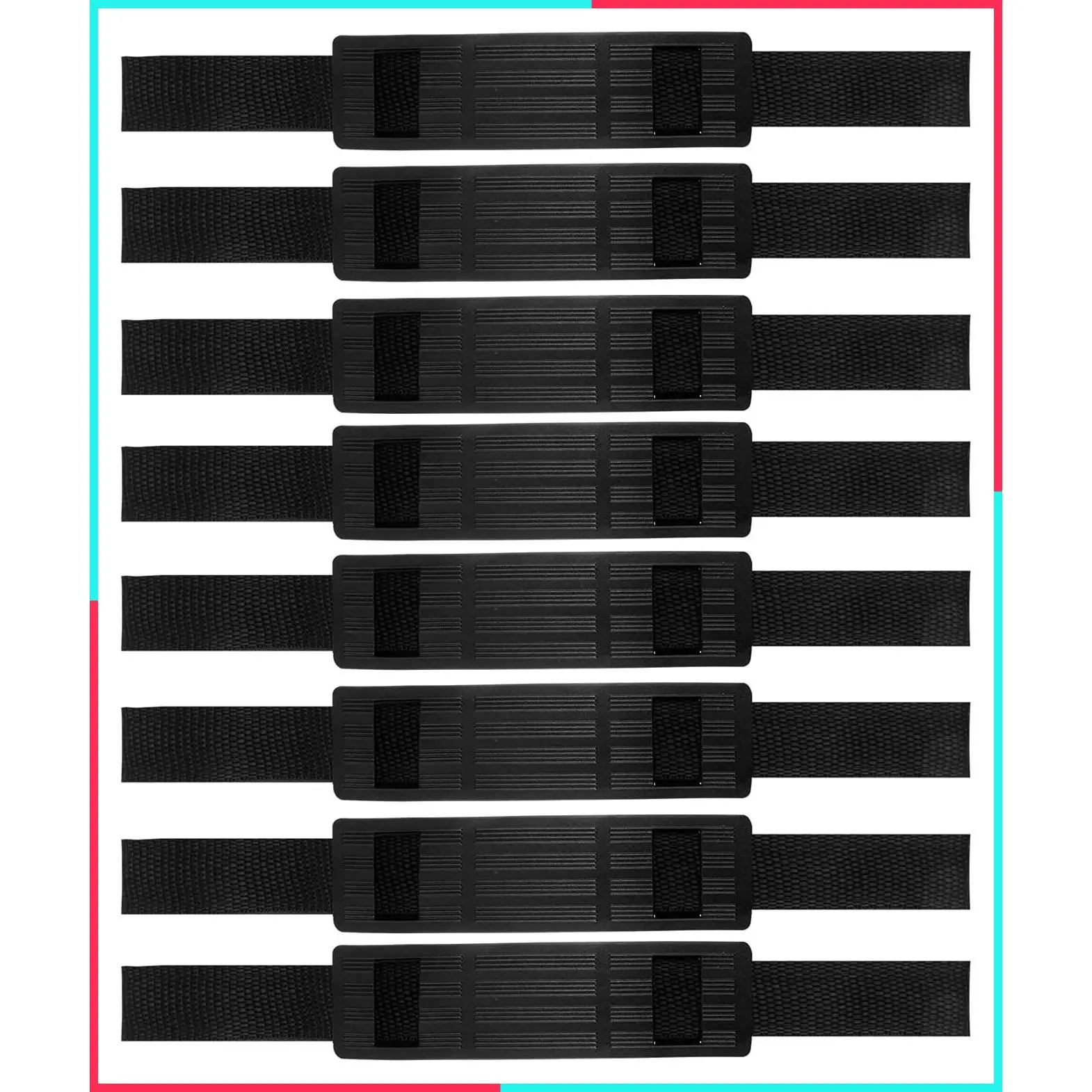 8 Pack Adjustable Hoverboard Straps with Strap Protector, Hook and Loop Fastening Cable for Kart Balance Scooter Seat Attachment Accessories