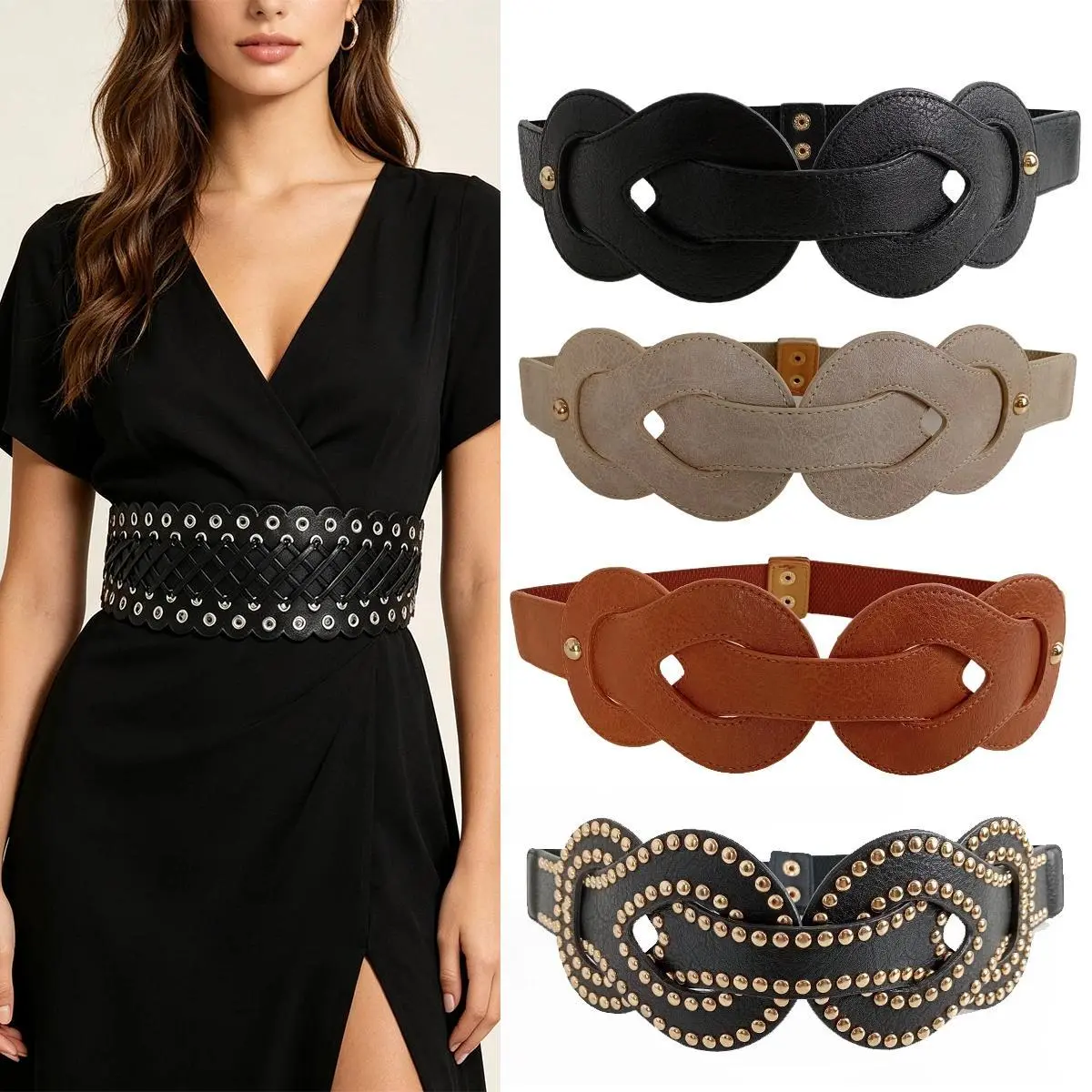 Sexy Corset Belt Underbust Punk Black Women Top Curve Shaper Strap Slimming High Waist Belt Gothic Elastic Wide Cummerbunds