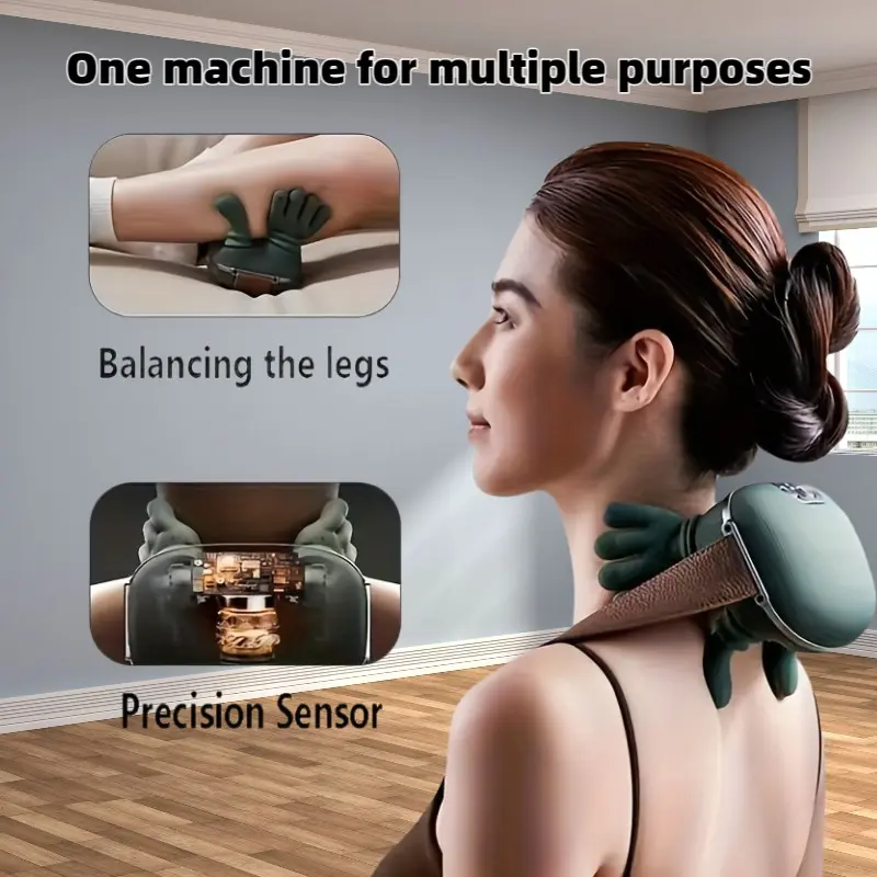 Electric Neck Shoulder Massager, Wireless USB Powered Deep Tissue Massage Pad, Ideal for Office, Home, Travel, Perfect Gift